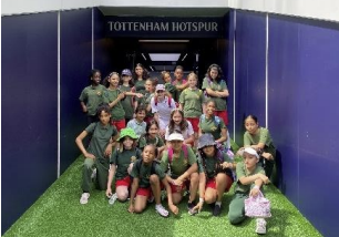 Atwood girls football team at Tottenham Hotspur stadium