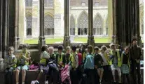 Students visiting Westminster Abbey